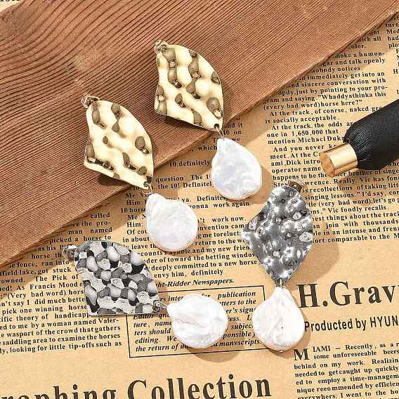 304 из нержавеющей стали болтаться серьги, с жемчугом оболочки, ионное покрытие (ip), слеза