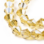 Perles en verre electroplate, perle plaquée lustre, facette, Toupie