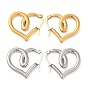 304 женские серьги-кольца из проволоки из нержавеющей стали, сердце