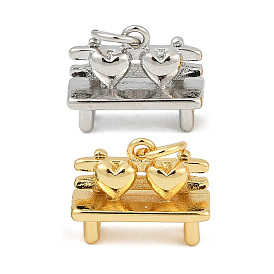 Латунные подвески, любовные скамейки-талисманы, с целью перехода в кольце, без кадмия и без свинца, стойки покрытие, долговечный