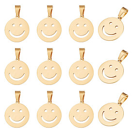 16 шт. ионное покрытие (ip) 304 подвески из нержавеющей стали, лазерная резка, лицо с улыбками 