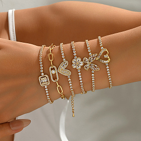 Элегантные латунные браслеты с подвесками, латунные браслеты для тенниса с прозрачными кубическими цирконами для женщин