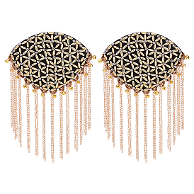 2шт. съемные железные эполеты с кисточками, ретро-нашивки из нержавеющей стали, с полиэстеровой фурнитурой и булавкой