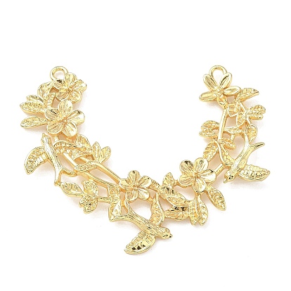 Пружинные латунные С-образные подвески, подвески в виде птичек на ветке цветка