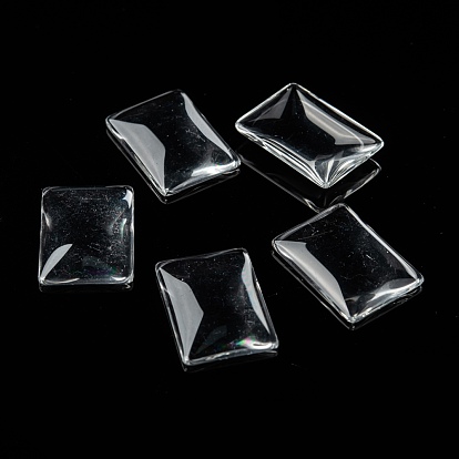 Transparent Rectangle Glass Cabochons,
