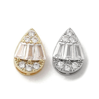 Brass Multi-strand Links, Cadmium Free & Nickel Free & Lead Free, with Glass, Teardrop Connector