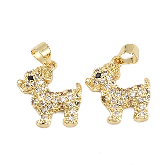 Латунные микро проложить кубического циркония подвески, собака