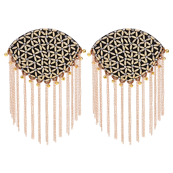 2шт. съемные железные эполеты с кисточками, ретро-нашивки из нержавеющей стали, с полиэстеровой фурнитурой и булавкой