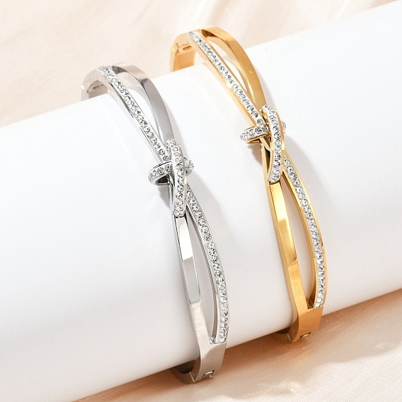 201 браслеты из нержавеющей стали со стразами для женщин