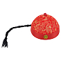 Polyester Chinese Emperor Hat, Traditional Qing Dynasty Royal Cap with Dragon Pattern & Braided Queue for Costumes