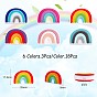 18Pcs 6 Colors Rainbow Silicone Focal Beads Bulk Rainbow Loose Spacer Beads Charm Color Silicone Beads Kit for DIY Necklace Bracelet Earrings Keychain Craft Jewelry Making
