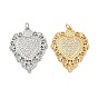 Латунные микро проложить кубического циркония подвески, без кадмия и без свинца, сердце прелести, с целью перехода в кольце