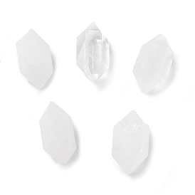 Perles pointues à double extrémité en cristal de quartz naturel, perles de cristal de roche, sans trou, facette, balle