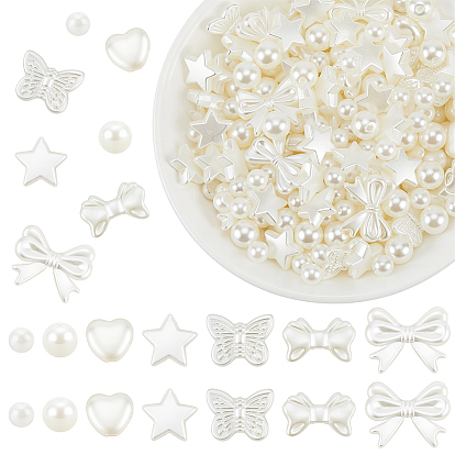 700 шт. 7 стили бусины из искусственного жемчуга из АБС-пластика, разнообразные