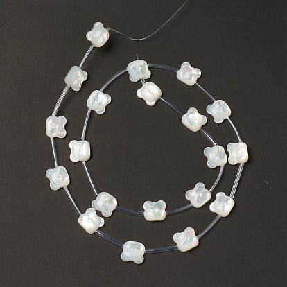 Natural White Shell Mother of Pearl Shell Beads, Bear Head
