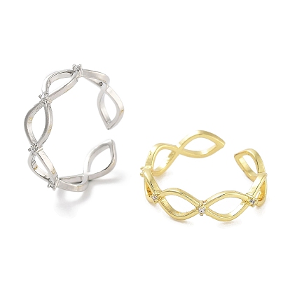 Кольца-манжеты для женщин с покрытием из латуни с микропаве из кубического циркония, долговечный, без свинца и без кадмия