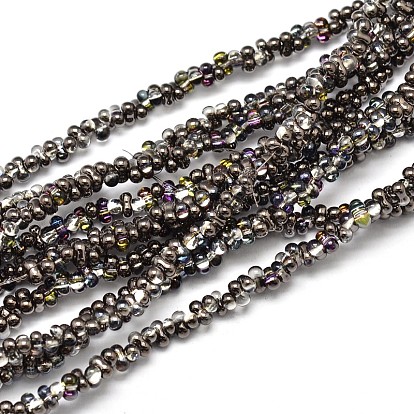 Половина покрытием кости стеклянной бусины пряди, 3x6 мм, отверстие : 1 мм, около 180 шт / нитка, 20 дюйм