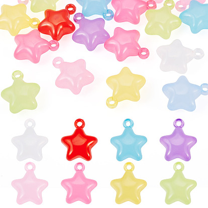 20Pcs Transparent Acrylic Pendants, Star