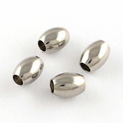 201 Stainless Steel Beads, Barrel, 6.5x5x5mm, Hole: 2~2.5mm