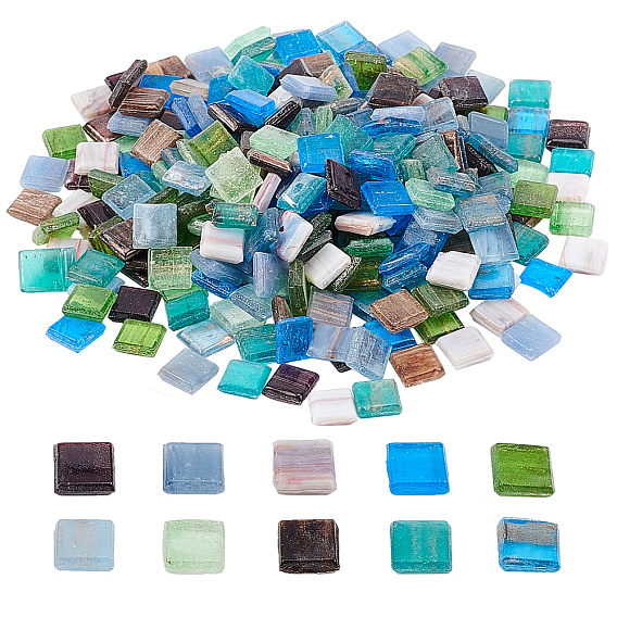 Glass Cabochons, Mosaic Tile Supplies for DIY Crafts, Plates, Picture Frames, Flowerpots, Handmade Jewelry, Square
