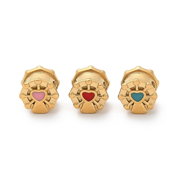 304 из нержавеющей стали эмаль бисер, колесо обозрения, ионное покрытие (ip), реальный 18 k позолоченный