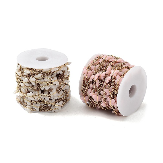 304 цепи из нержавеющей стали ссылка, со смолой, эмалью и катушкой, несварные, реальный 18 k позолоченный, бабочка