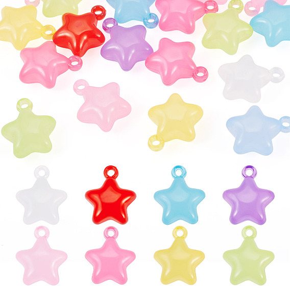 20pcs transparente Acryl-Anhänger, Stern