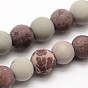 Natural Dendritic Jasper Frosted Round Beads Strands, Chohua Jasper