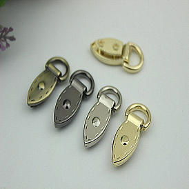 Zinc Alloy Side Clip Buckles Nail Rivet Connector Clasp, Zipper with D Ring, for Bag Hanger