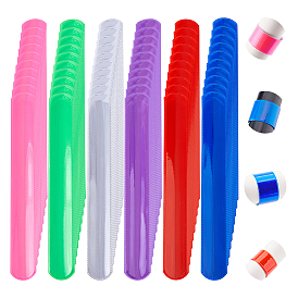 60шт. 6цветные ПВХ браслеты-хлопушки, Детские браслеты-защелки, с углеродистой сталью