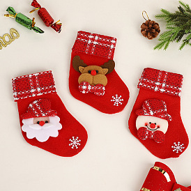 Christmas Decorations Small Socks Cartoon Elk Snowman Socks Gift Bags Christmas Tree Decorations Candy Bags