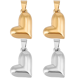 4 шт. 2 цвета ко дню святого валентина 304 подвески из нержавеющей стали, надутое сердце