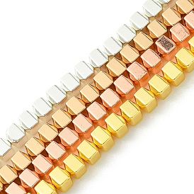 Electroplated Synthetic Non-Magnetic Hematite Beads Strands, Cube