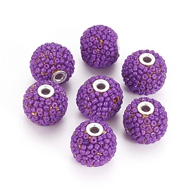 Handmade Indonesia Polymer Clay Beads, with Alloy Resin Findings, Rondelle