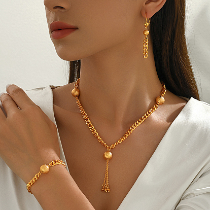 Винтажные латунные браслеты, серьги и ожерелья для женщин