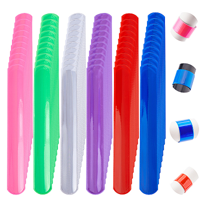 60шт. 6цветные ПВХ браслеты-хлопушки, Детские браслеты-защелки, с углеродистой сталью