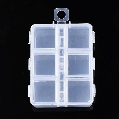 China Factory Rectangle Polypropylene(PP) Bead Storage Container, 6 Compartment  Organizer Boxes, with Hinged Lid, for Jewelry Small Accessories  8.2x6.3x1.5cm in bulk online 