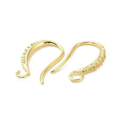 Rack Plating Brass Earring Hooks, with Horizontal Loops, Long-Lasting Plated, Lead Free & Cadmium Free