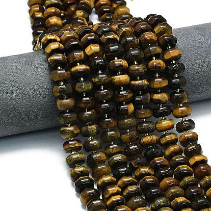 Природных тигровый глаз бисер нитей, форма тыквы, с бисером
