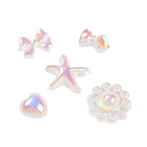 UV Plating Acrylic Cabochons, Iridescent