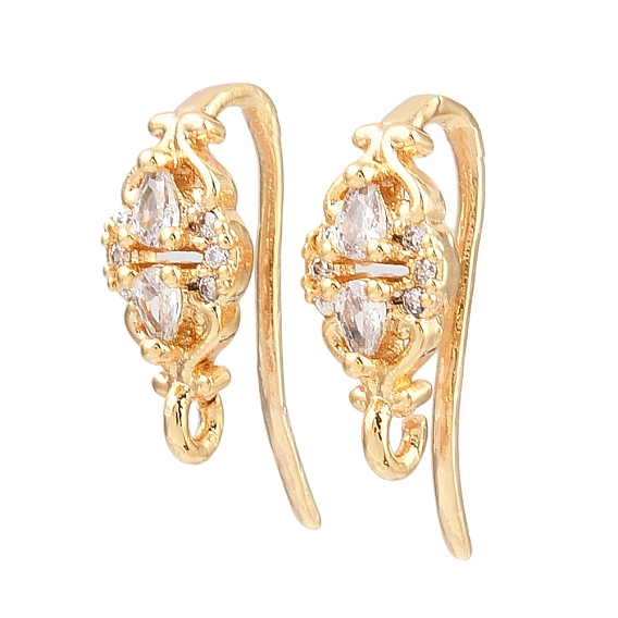 Серьги-капельки с микропаве из прозрачных кубических цирконий из латуни, долговечный, без никеля , с петлей