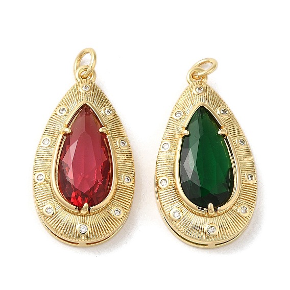 Стойки обшивки латунные подвески, со стеклом, долговечный, без свинца и без кадмия, овальные, с целью перехода в кольце, слеза, золотые