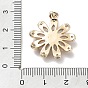 Brass with K9 Glass Pendants, Flower Charms