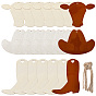 30 шт. 3 стили ковбойские мальчики незаконченные деревянные подвески, с 30шт. веревкой, разнообразные