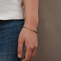 18K Gold Geometric Bracelet with Green Peacock Stone Beads - European and American Style
