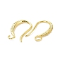 Rack Plating Brass Earring Hooks, with Horizontal Loops, Long-Lasting Plated, Lead Free & Cadmium Free