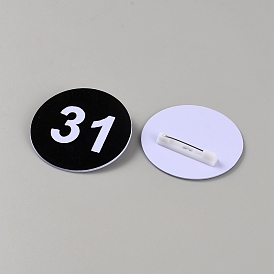 Round ABS Plastic Number Brooches Sets