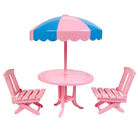 Plastic Mini Sandbeach Table & Chair Set, Doll Making Supplies, for American Girl Doll Dollhouse Accessories