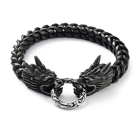 304 Stainless Steel Dragon Head Cuban Link Chains Bracelets for Men & Women
