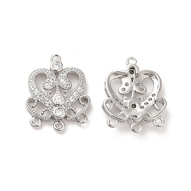 Brass with Clear Cubic Zirconia Connector Charms